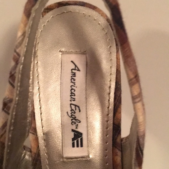 EUC American Eagle Plaid Wedge Sandals Sz7 - Picture 6 of 8